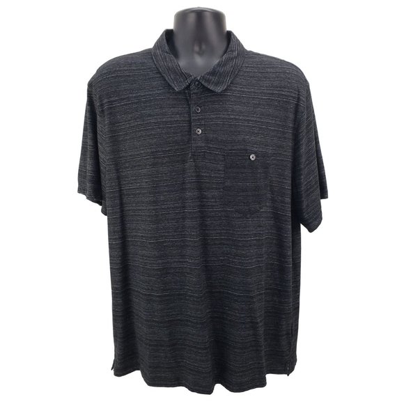 English Laundry Polo Shirt Men’s XXL Black Stretch Cotton Pocket Short Sleeve 2X - Picture 1 of 7